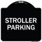 Signmission Designer Series Stroller Parking, Black & White Heavy-Gauge Aluminum Sign, 18" x 18", BW-1818-22831 A-DES-BW-1818-22831 - alternate 1